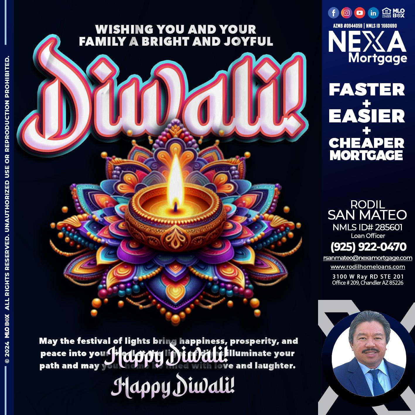 HAPPY DIWALI - Rodil San Mateo -Loan Officer