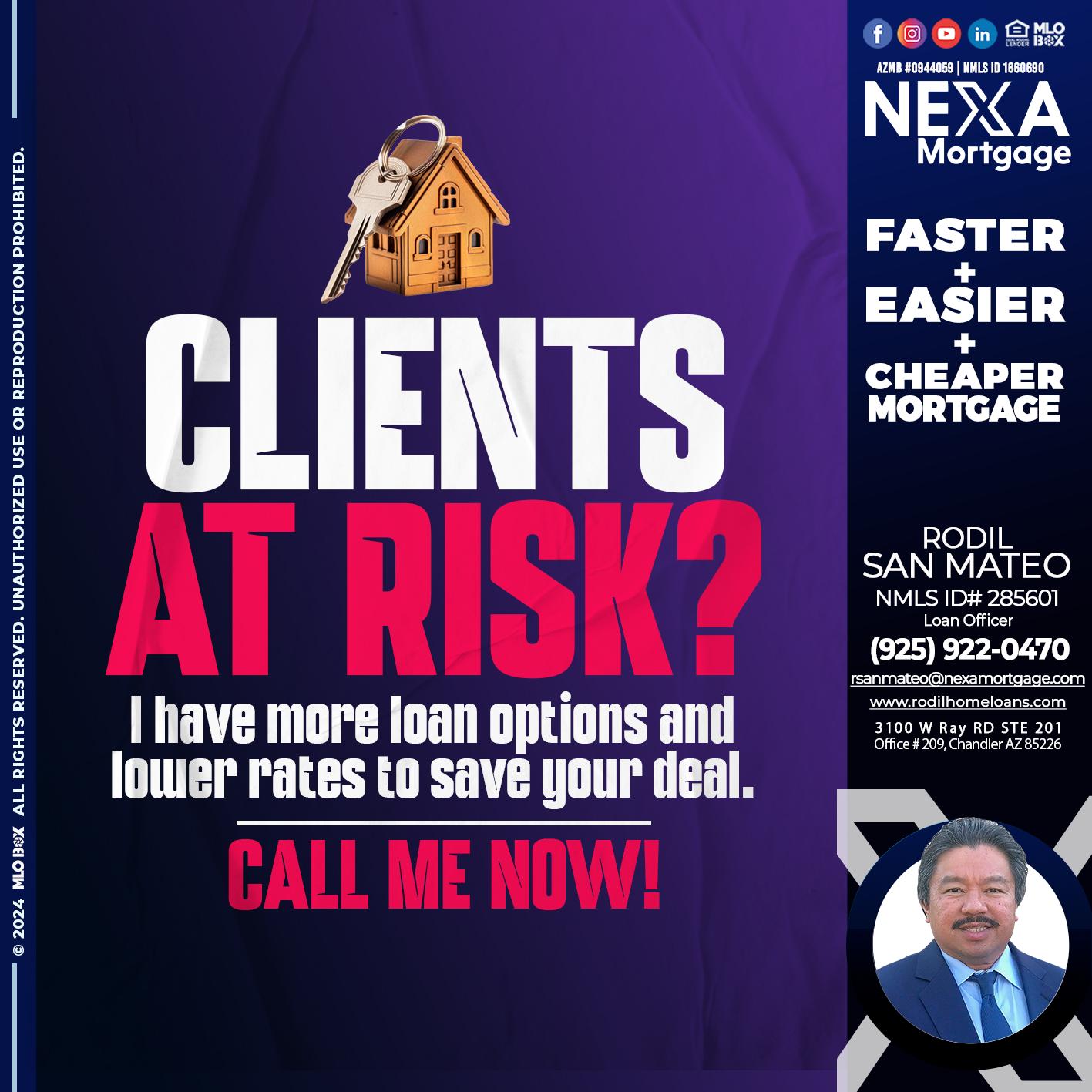 clients at risk - Rodil San Mateo -Loan Officer