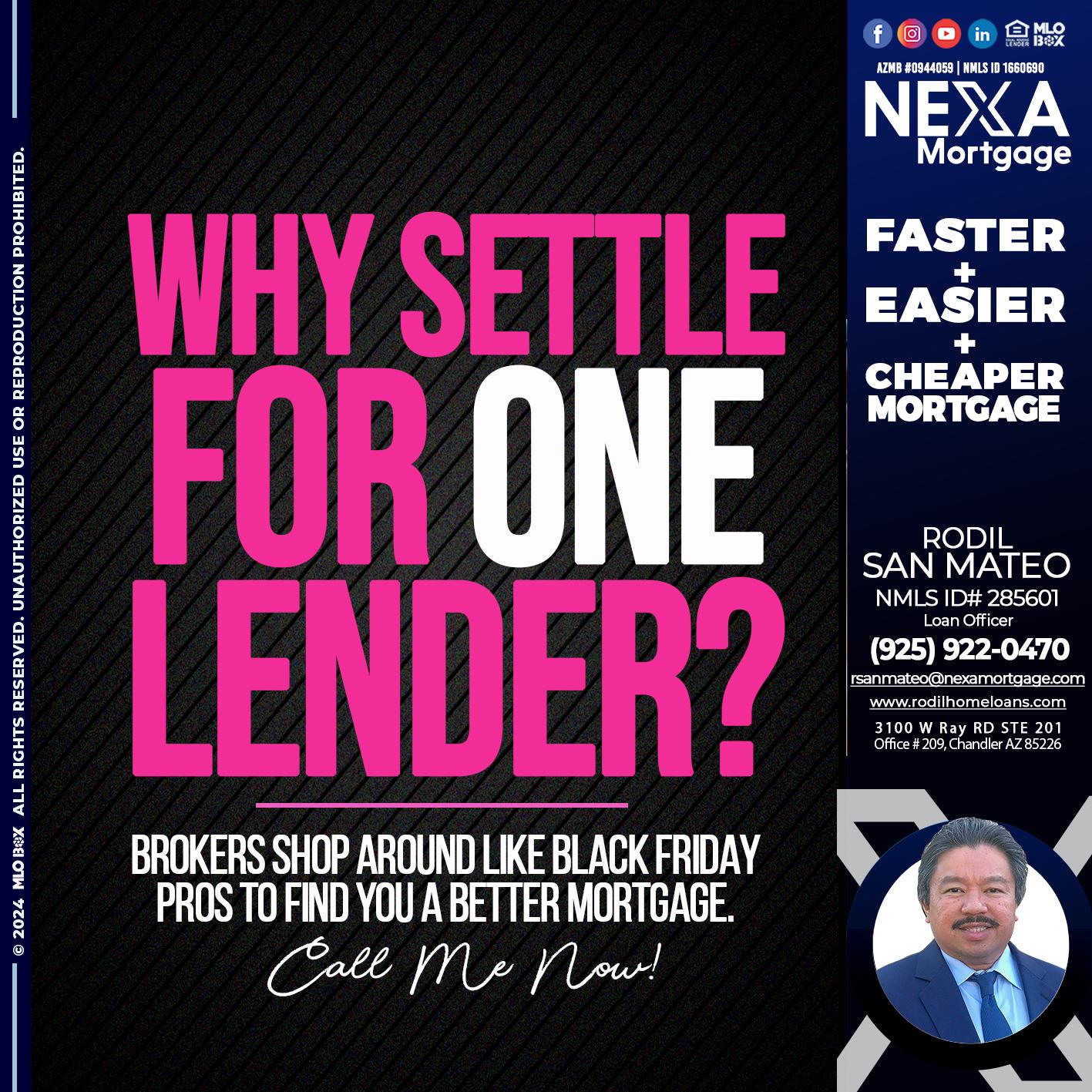 WHY SETTLE - Rodil San Mateo -Loan Officer