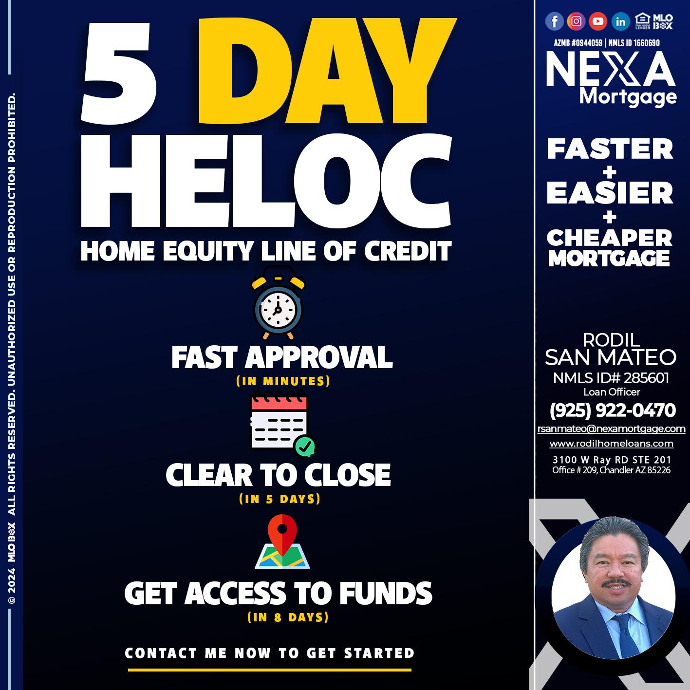 5 DAY HELOC - Rodil San Mateo -Loan Officer