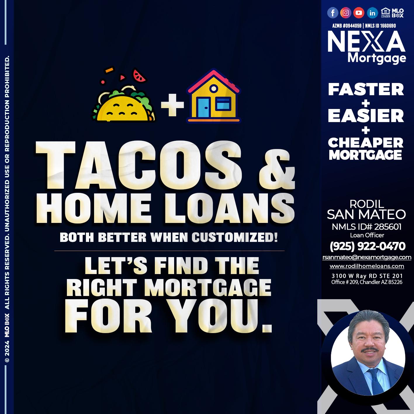 TACOS & LOANS - Rodil San Mateo -Loan Officer