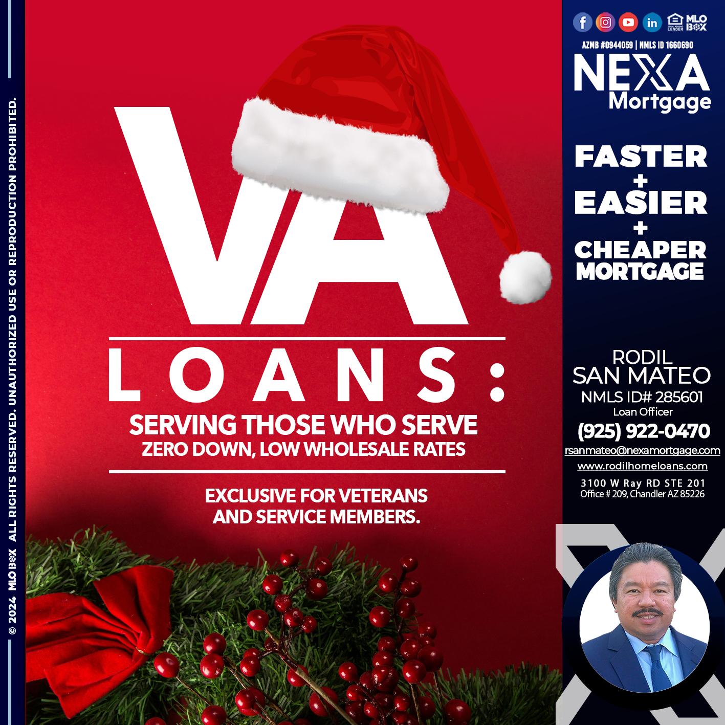 VA LOANS - Rodil San Mateo -Loan Officer