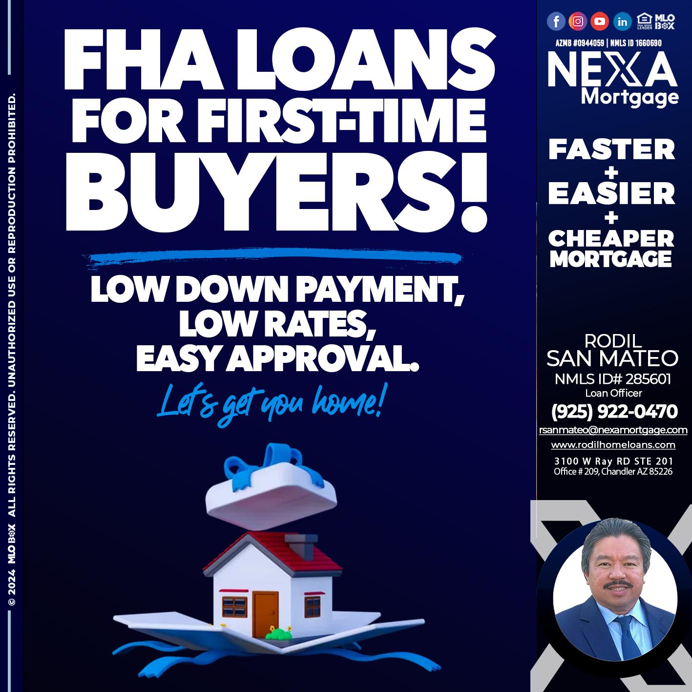 FHA LOANS - Rodil San Mateo -Loan Officer