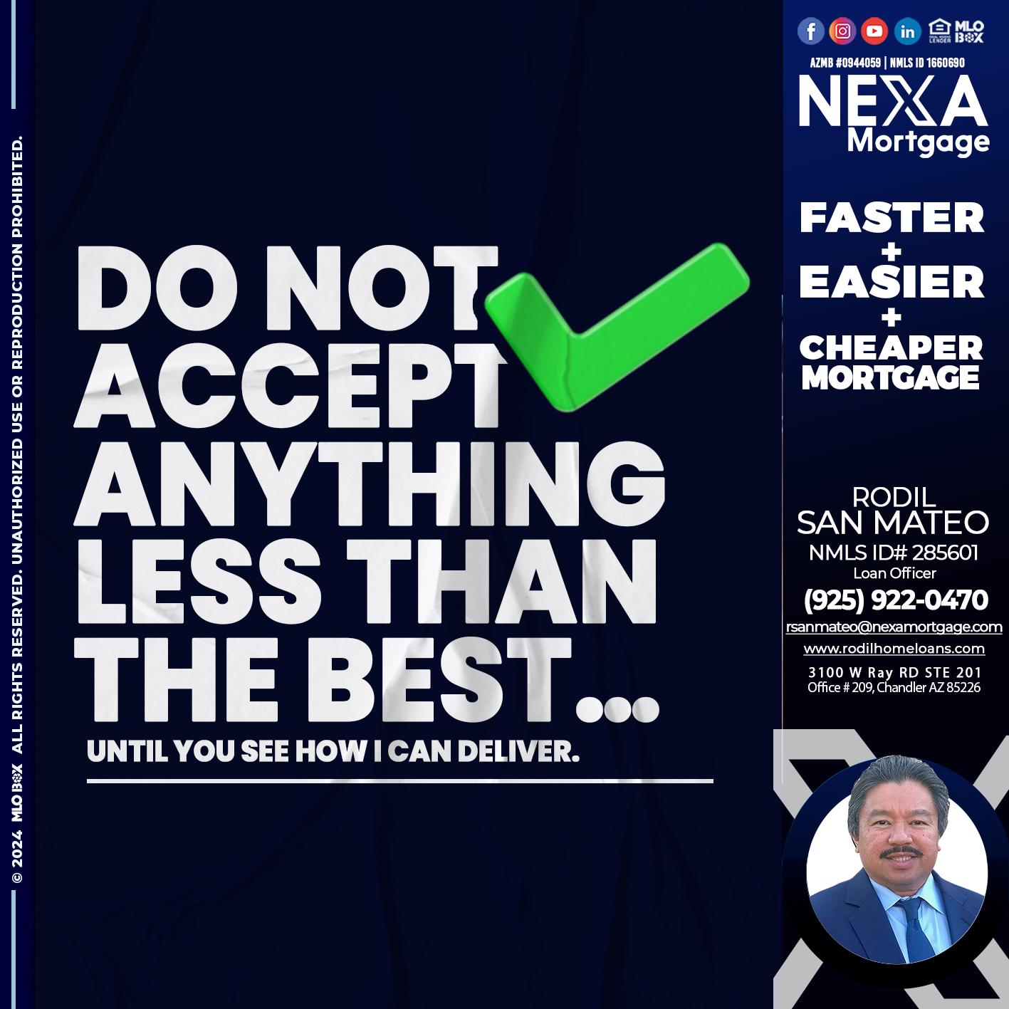 do not accept - Rodil San Mateo -Loan Officer