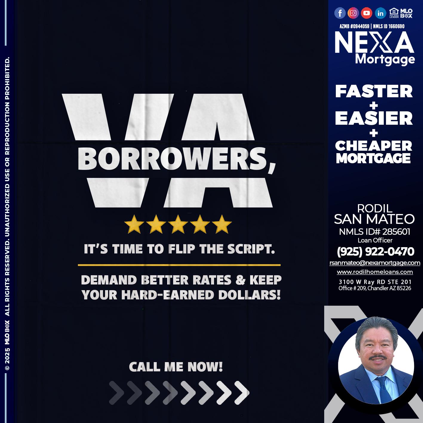 VA BORROWERS - Rodil San Mateo -Loan Officer