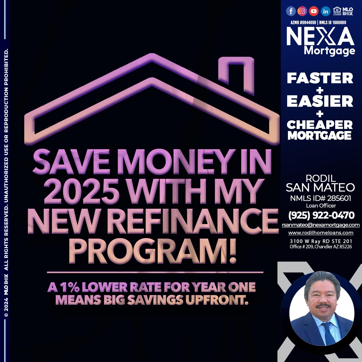 SAVE MONEY IN 2025 - Rodil San Mateo -Loan Officer