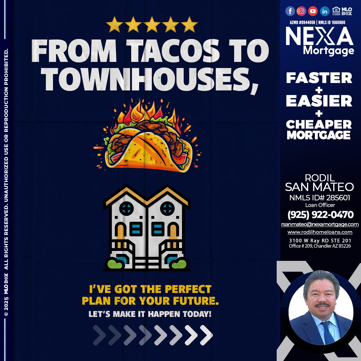 from tacos to townhomes - Rodil San Mateo -Loan Officer